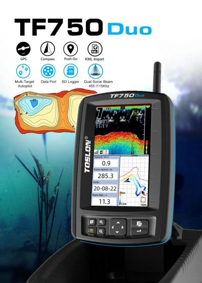 Toslon - TF750 Duo Fishfinder GPS Autopilot With 3D Mapping 4 Toslon - TF750 Duo Fishfinder GPS Autopilot With 3D Mapping - Afbeelding 2