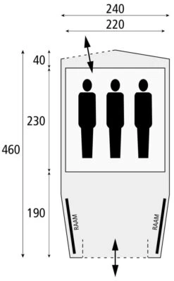 Safarica Cabana Reef 240 - 3 Persoons Tent Grijs -Safarica Sioux-winkel 74798 safarica cabana reef 240 3 persoons tent