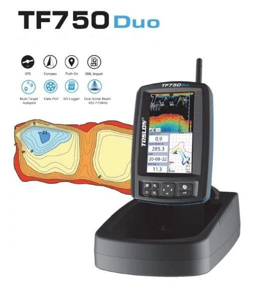 Toslon - TF750 Duo Fishfinder GPS Autopilot With 3D Mapping 5 Toslon - TF750 Duo Fishfinder GPS Autopilot With 3D Mapping - Afbeelding 3
