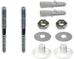 Wastafelbevestigingsset B10 2 Houtdraadpennnen & Pluggen Ø M8x110mm