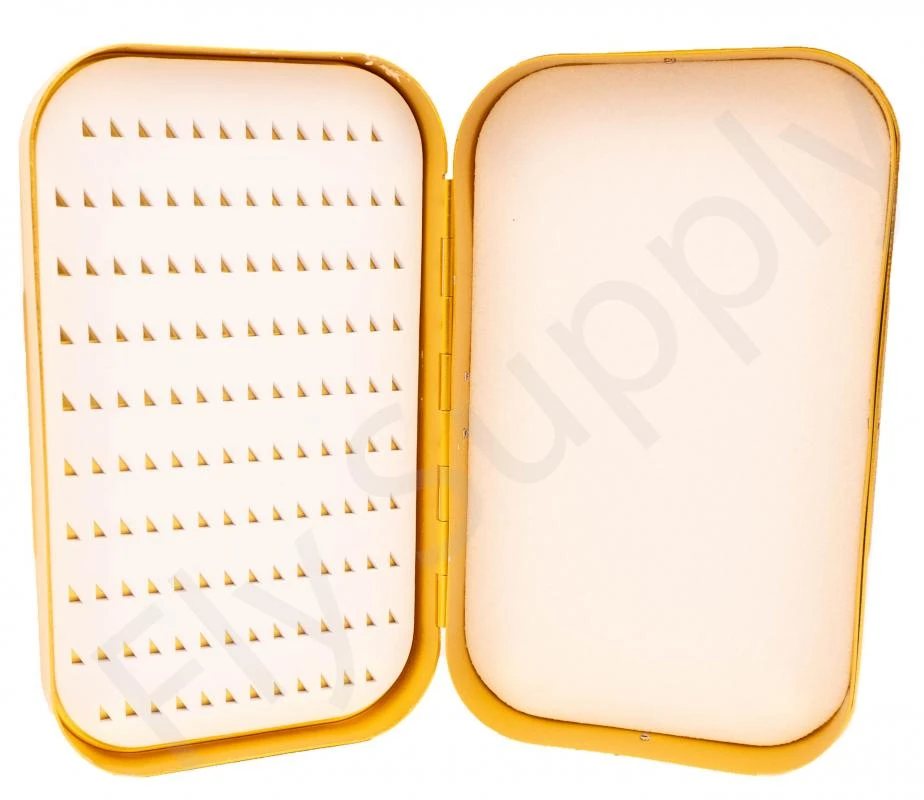 Wheatley Flat/Slot Large Gold Aluminium Fly Box 3 Wheatley Flat/Slot Large Gold Aluminium Fly Box - Afbeelding 2